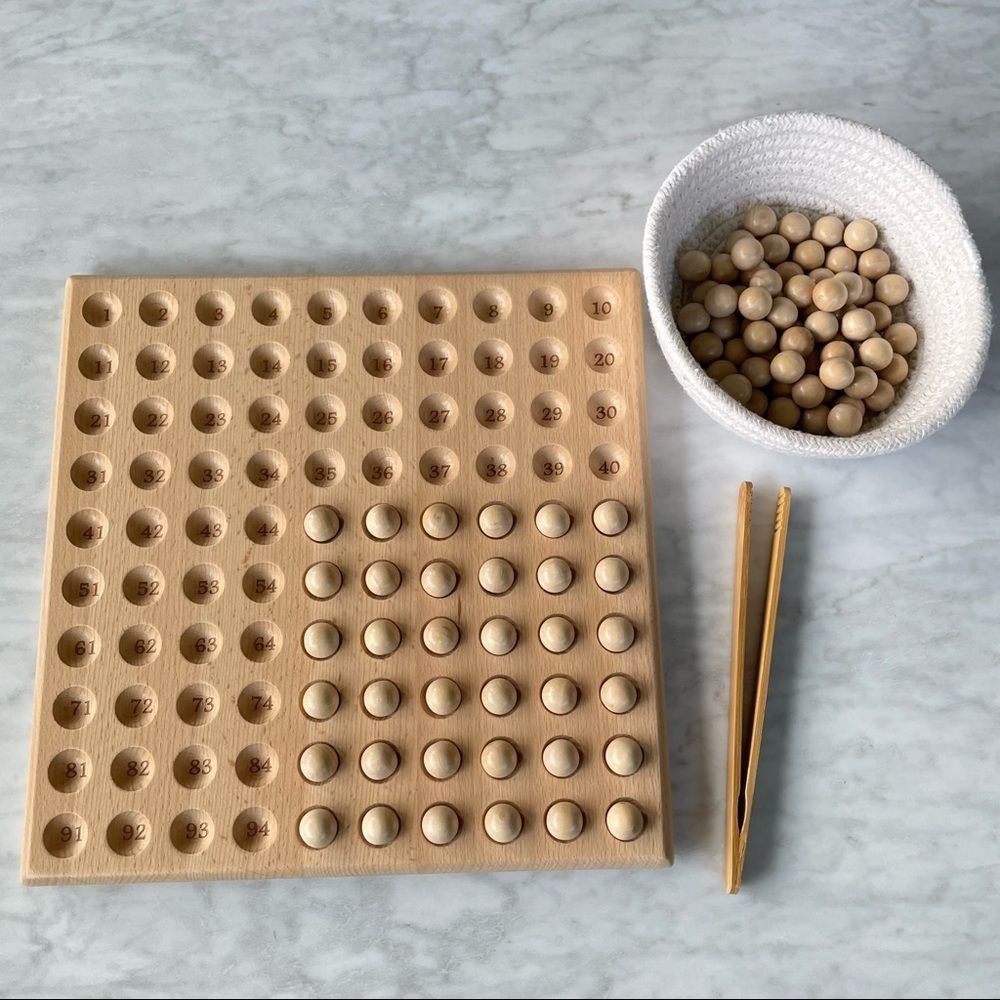 Montessori Wood Math Hundreds Board